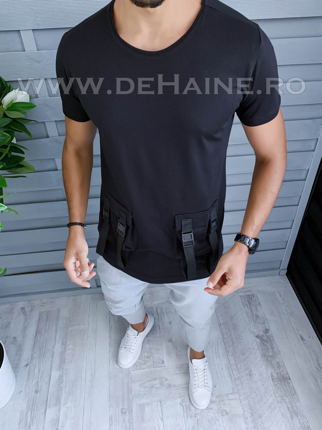 Tricou barbati negru slim fit vagabond b1966 p3-2*